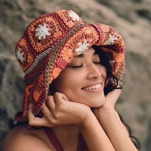 Anthropologie Crocheted Bucket Beach Hat